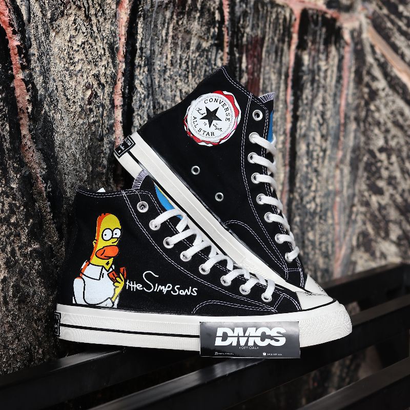 Converse Chuck Taylor 70s High Black White Simpsons Sepatu | Shopee ...
