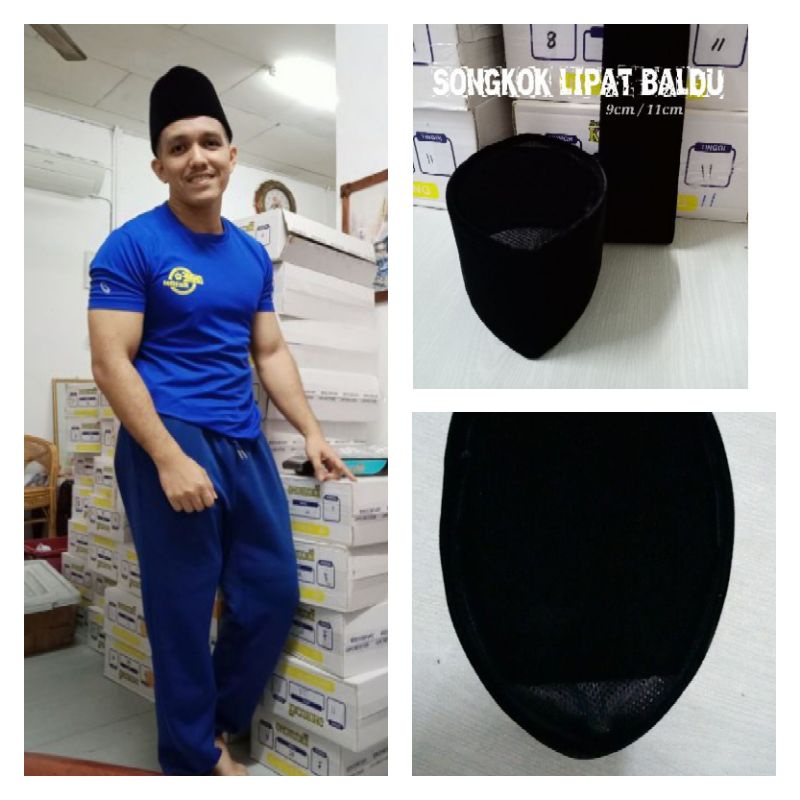 Songkok Lipat Baldu Hitam Tebal Baju Melayu Promosi Raya | Shopee Malaysia