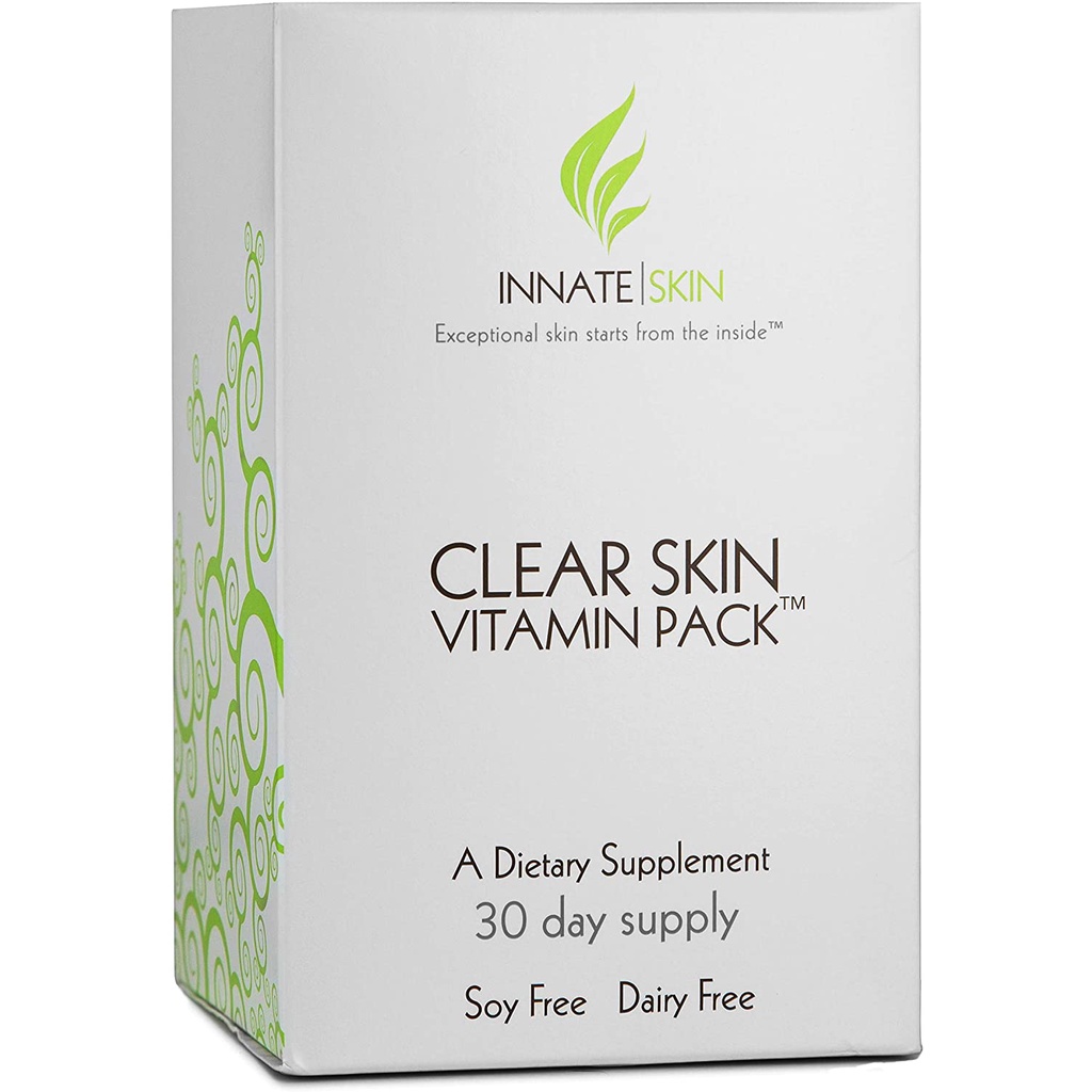 Clear Skin Vitamin Pack Acne Supplement by Innate Skin 30 Day Supply of Acne Vitamins Soy