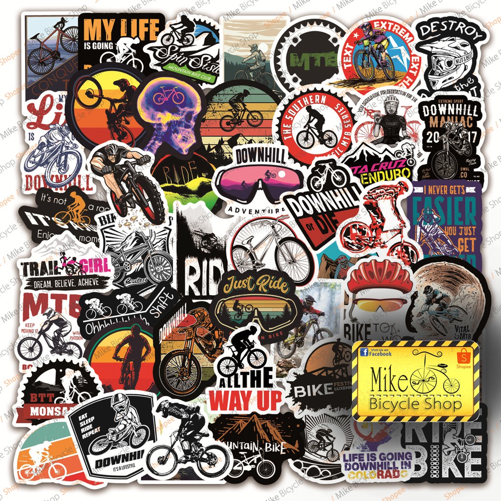 Cycling Waterproof Sticker Bicycle MTB RB Fixie Foldie DIY Laptop Bike ...