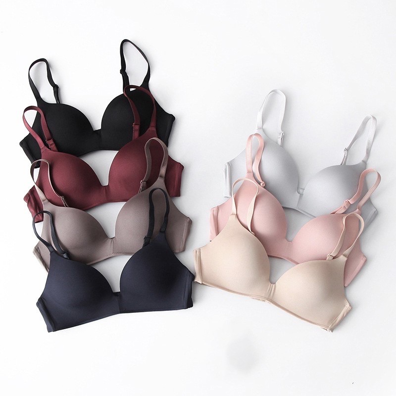 Summer Light and Small Chest Gathered Girl Comfort Simple Bra | Shopee ...