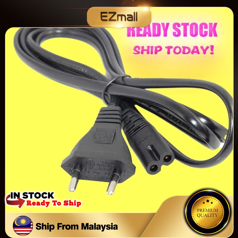 2 Pin AC Power Supply AC Cord Cable Figure 8 For Printer Laptop Radio ...