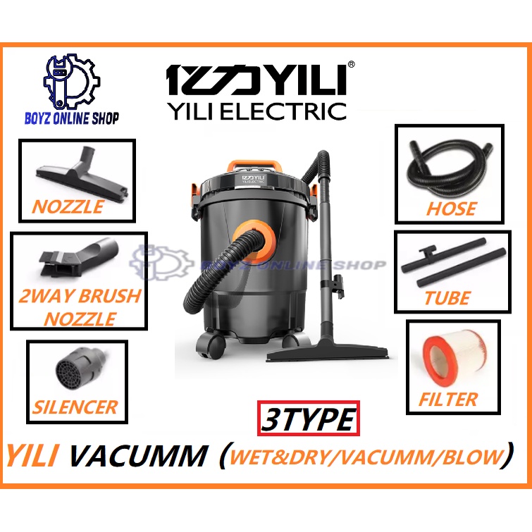 HEAVY DUTY 3IN1 WET&DRY VACUUM BLOWER CLEANER YILI 1200W SUCTION SUDUT AIR KARCHER APACHE AIRBOT