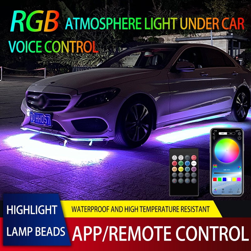 Car Flexible Underglow Strip Light LED Underbody Remote /APP Control RGB LED Neon Lights Auto