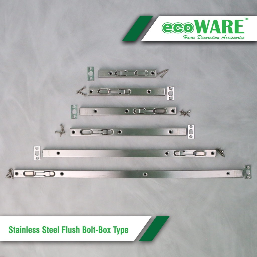 ecoWARE Stainless Steel Flush Bolt Box Type Concealed Security Lock