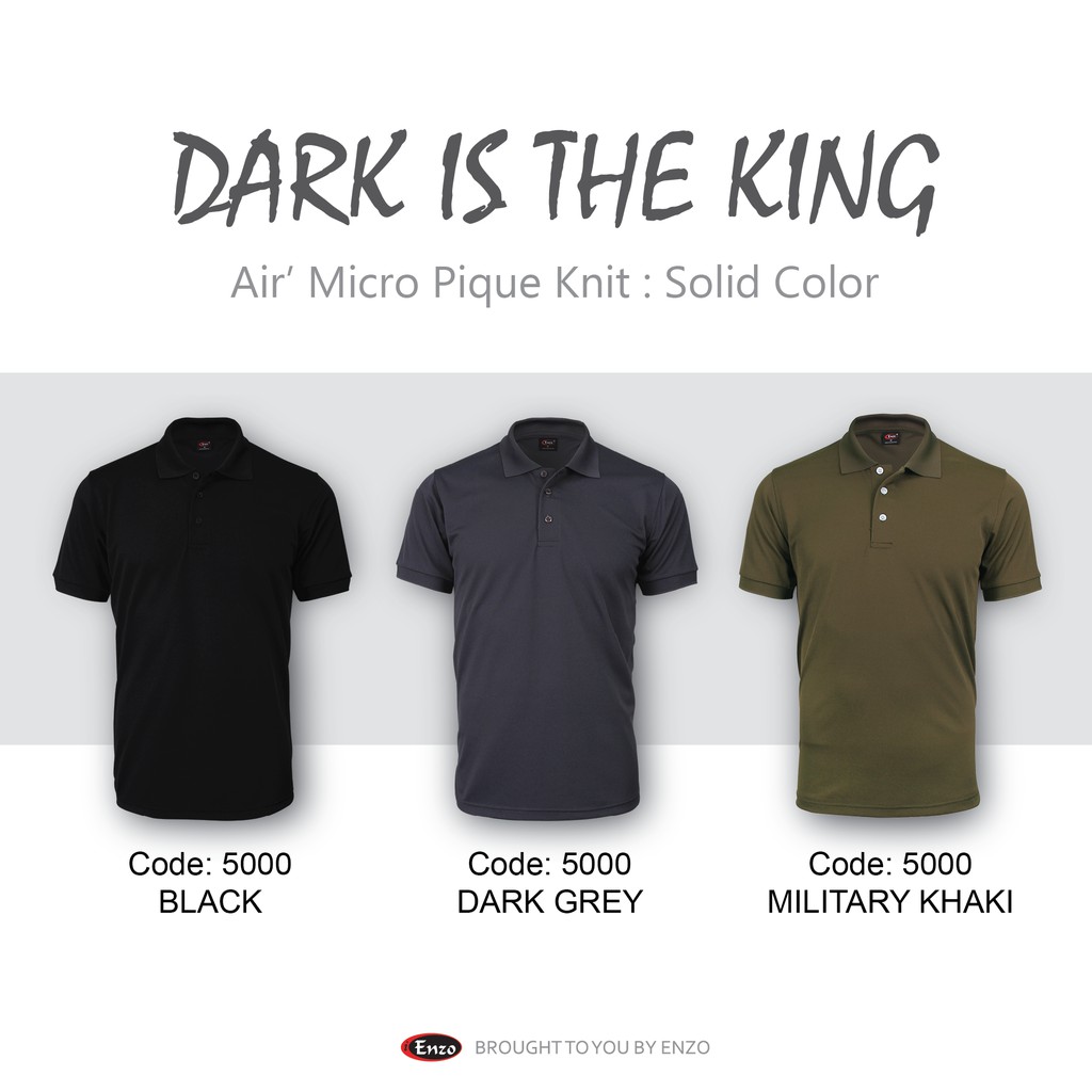 -5000-Enzo Multifunction Plain Polo Shirt [Dark Is The King] | Shopee ...