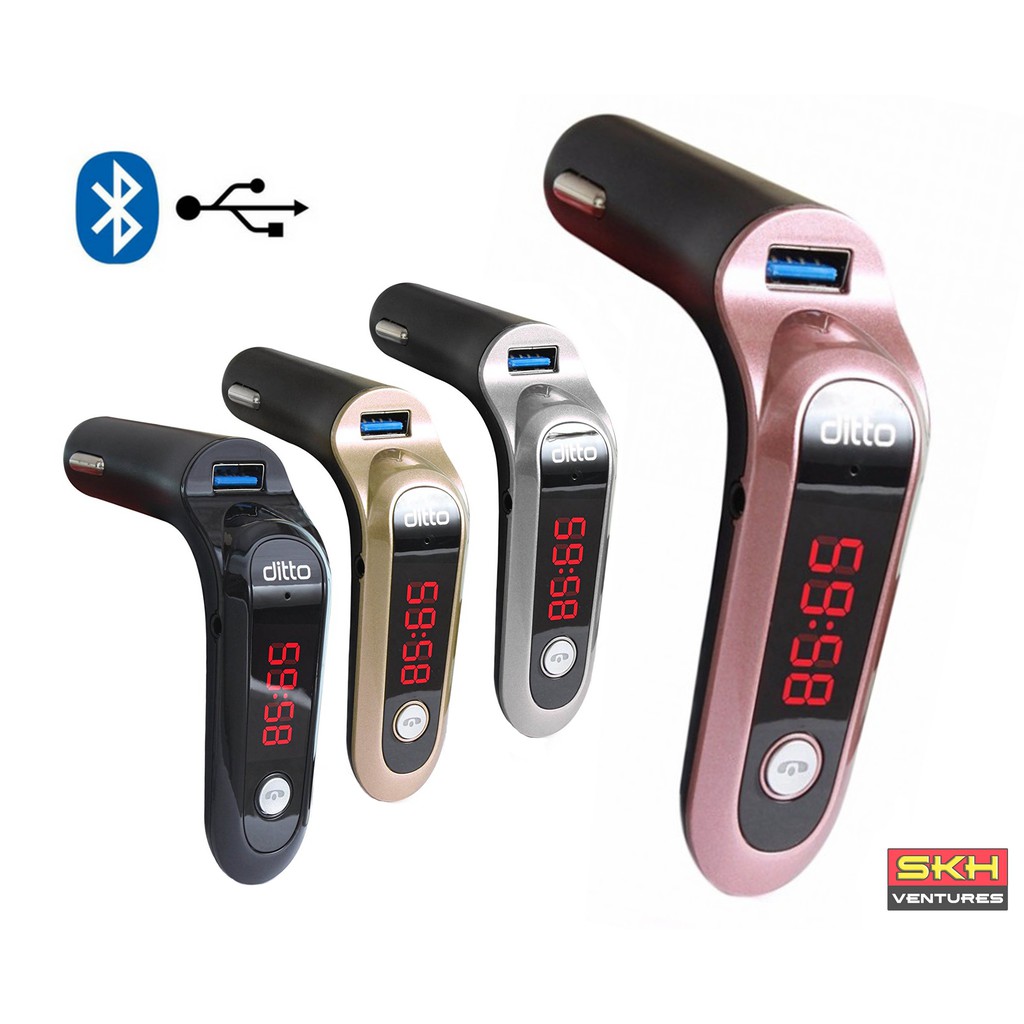 Ditto Bluetooth Car MP3 Player With Fast Charger/USB/SD Card/AUX (Free ...