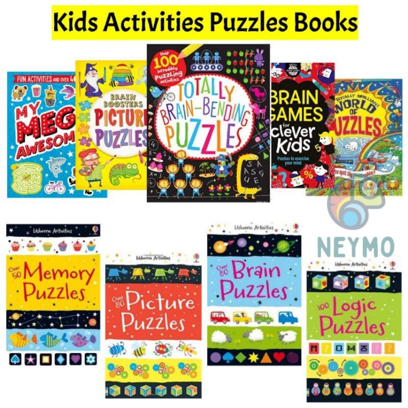 Children Activities Brain Logic Totally Brain-bending Puzzles Book For 