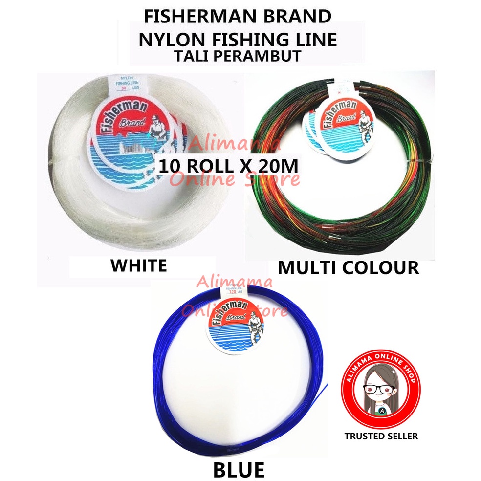 FISHERMAN LEADER NYLON FISHING LINE 10 ROLL TALI PERAMBUT | Shopee Malaysia