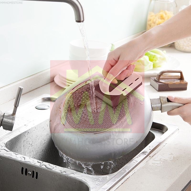 🔥Ready Stock🔥Creative Nano Emery Sponge with Handle Wipe Scale Cleaning ...