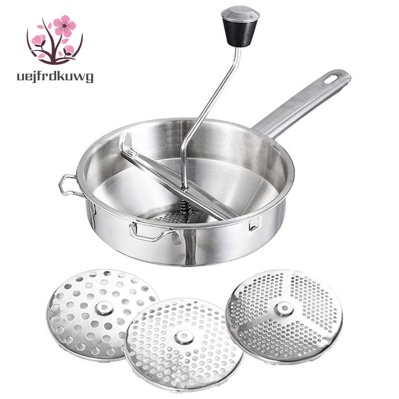 Rotary Food Mill Potato Ricer with 3 Interchangeable Disks,Baby Foods