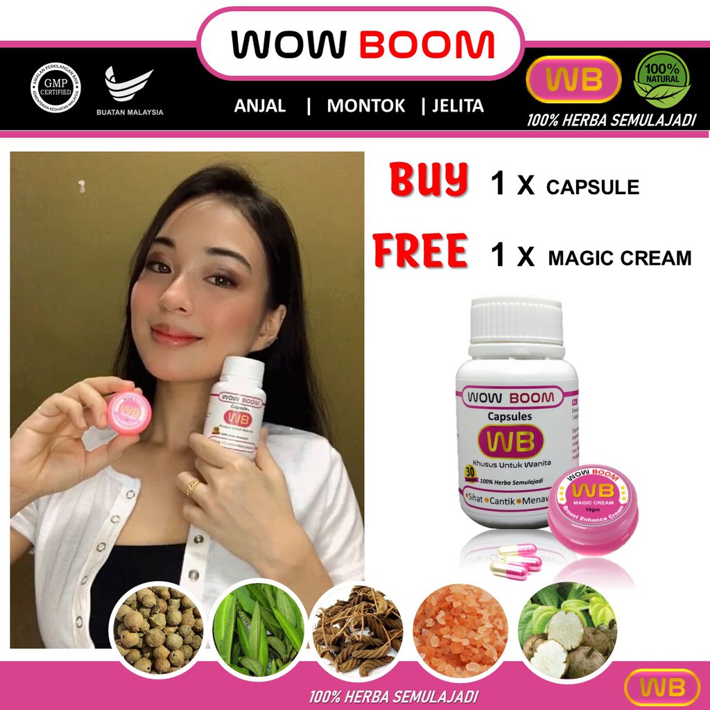 Original Set Wow Boom Kapsul Breast Cream Krim Payudara Montok Tegang Firming Tetek