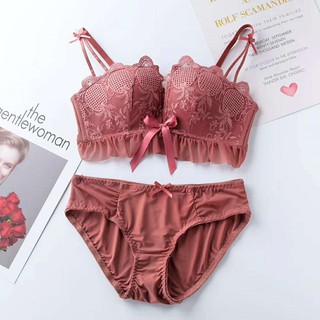 1 Set】 Bra Set Lace Floral Sexy Lingerie Women Bra Fashion