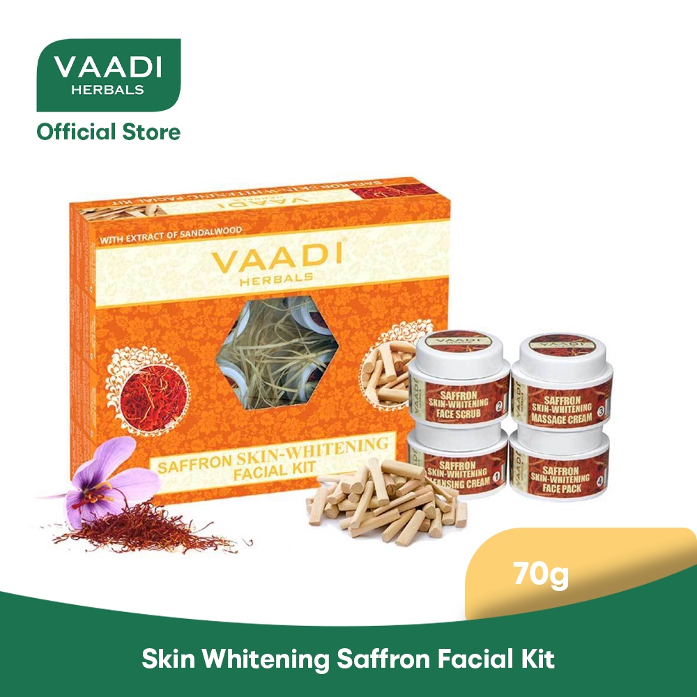 VAADI Skin Whitening Organic Saffron Facial Kit with Sandalwood