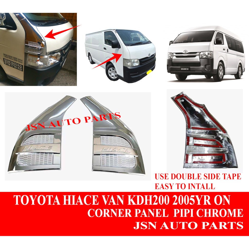 J113S02 TOYOTA KDH200 2005YR ON CHROME CORNER PANEL COVER SET | Shopee ...