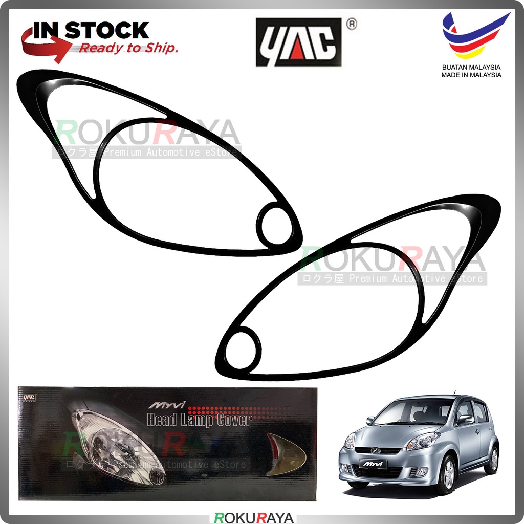 209 EBONY BLACK] Perodua Myvi Old (1st Gen) Type2 Custom Fit ABS Plastic Car  Head Lamp Eye Lid Brow Cover | Shopee Malaysia