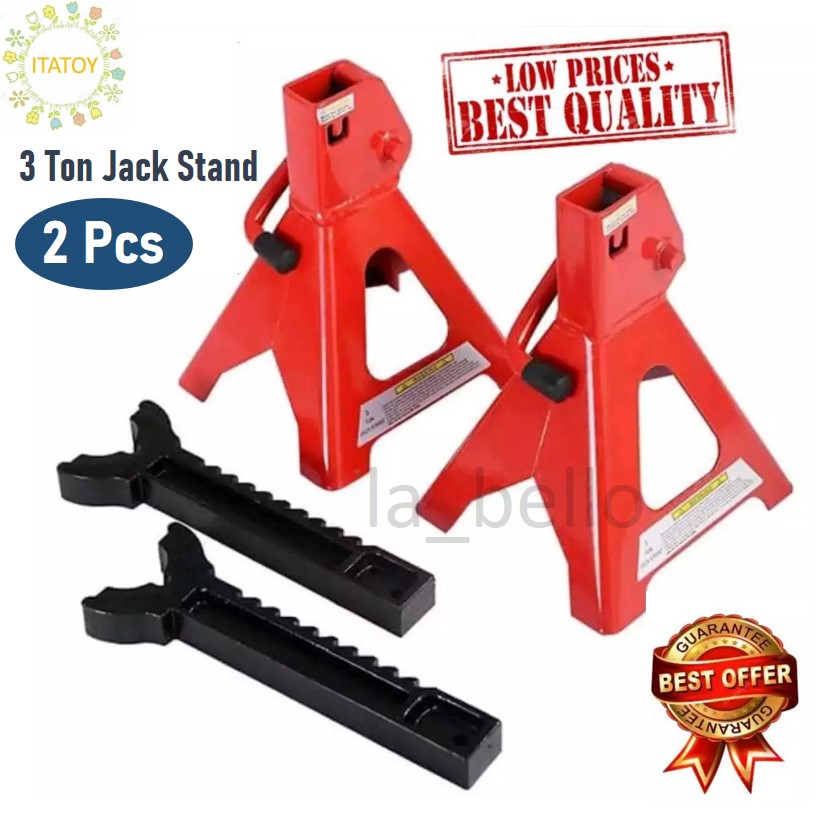 JACK KERETA 2 Pcs / 1 Pair Premium Quality 3 Ton Jack Stand Car Heavy