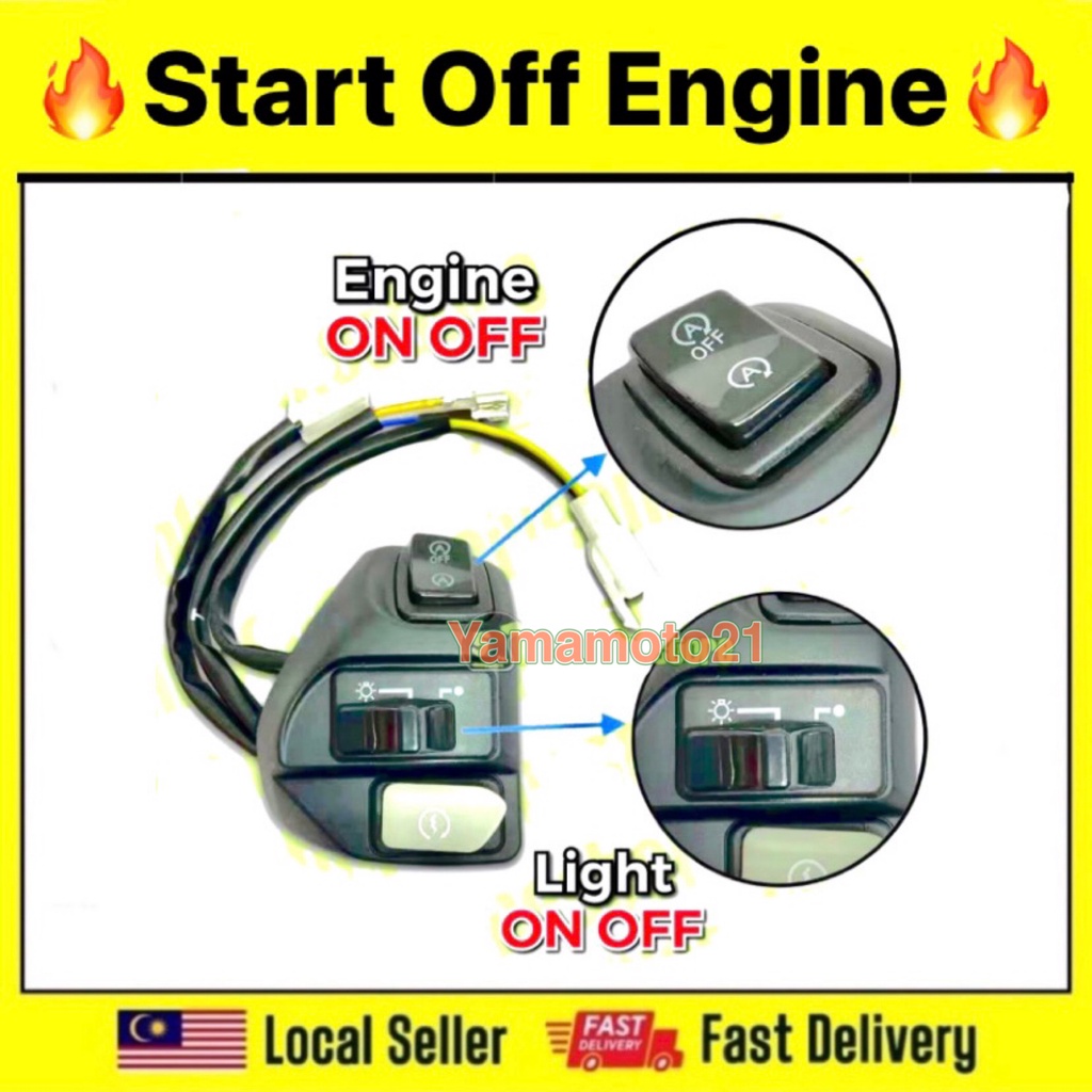 YAMAHA Handle Switch On Off Engine Right Kanan PNP LC135 V1-V7 SOLARIZ ...