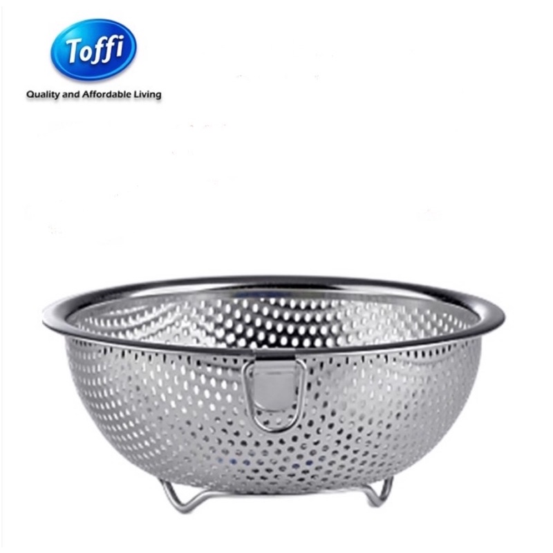 TOFFI HIGH QUALITY STAINLESS STEEL COLANDER/STRAINER WITH RING | Shopee ...