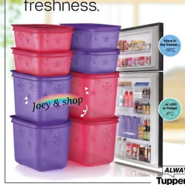 Tupperware Small Round Container 80ml (2 PCS) or Mini Round Container 30ml  (2 PCS) - Yellow / Purple / Blue