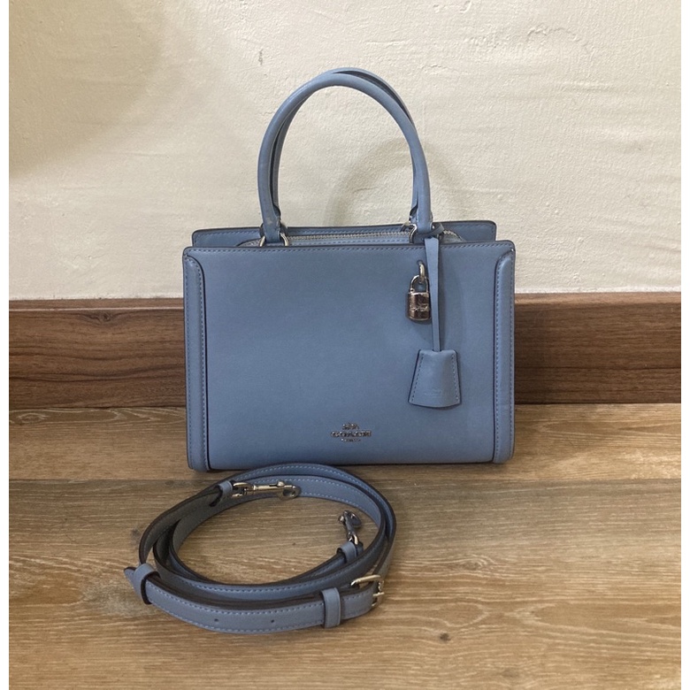 Preloved Authentic Coach Zoe Carryall in Sky Blue Shopee Malaysia