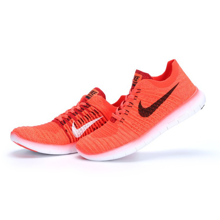100 Original Nike Free RN Flyknit Women s Running Shoes Hyper Orange Shopee Malaysia
