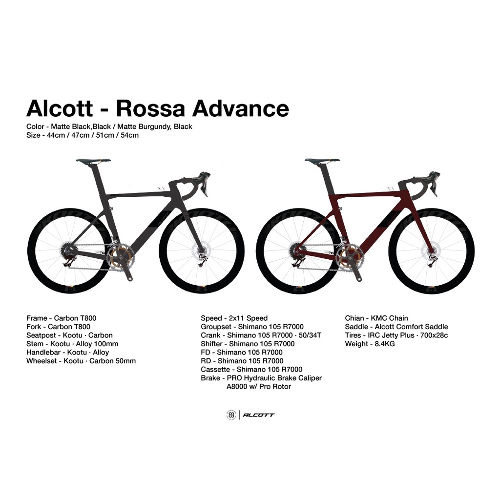 Alcott road bike size chart sale