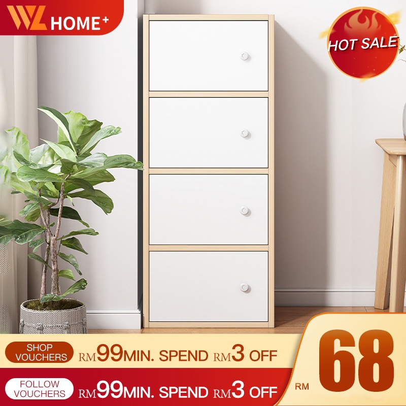 Storage Cabinet Modern Book Cabinet Wardrobe 5 Tier Door Cabinet Book ...