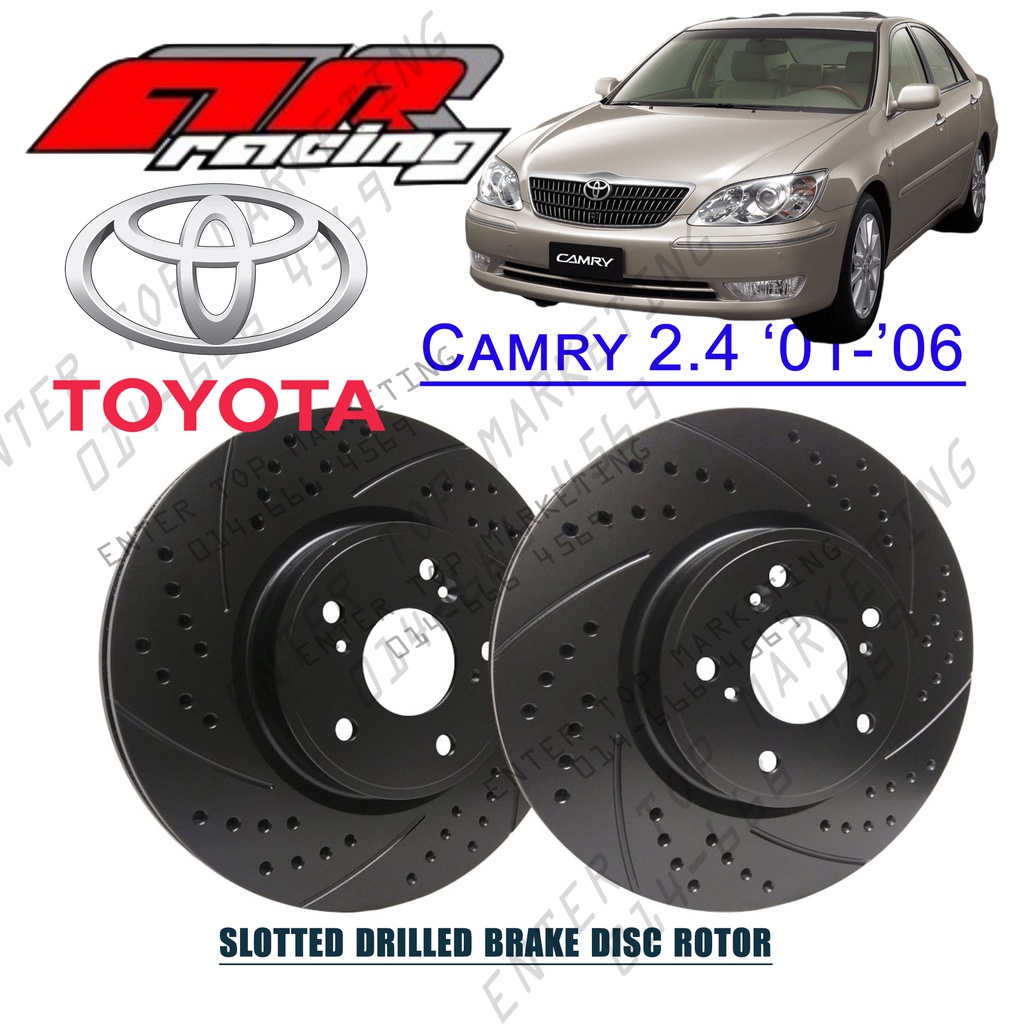 AR RACING Toyota Camry 2.4 ACV30 2001-2006 BRAKE DISC ROTOR Slotted ...