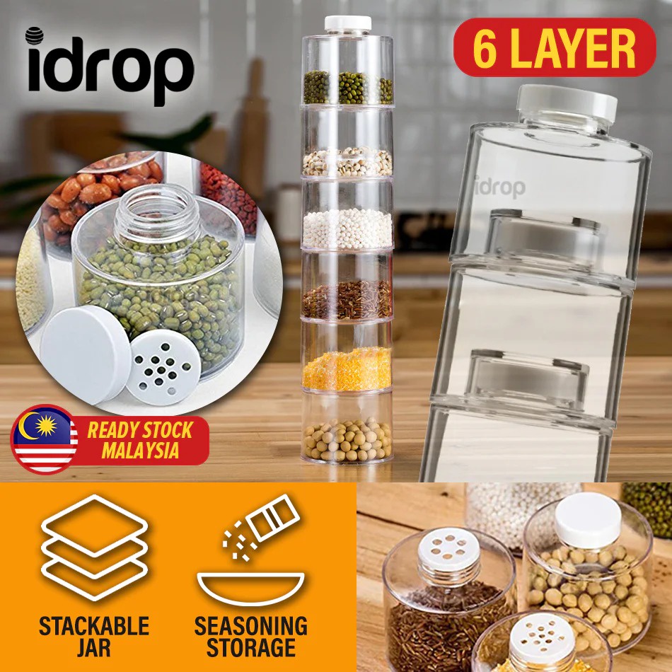 idropmy Spice Jar Spice Tower Stackable Seasoning Storage / Bekas ...