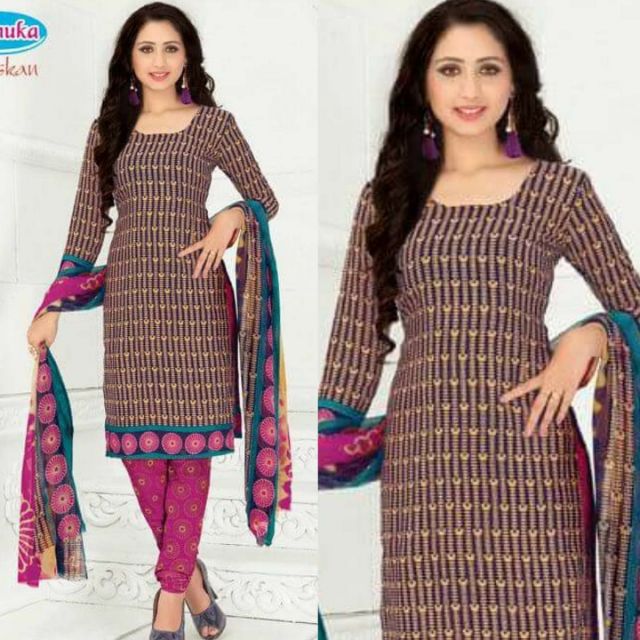 Punjabi suit crepe material Shopee Malaysia