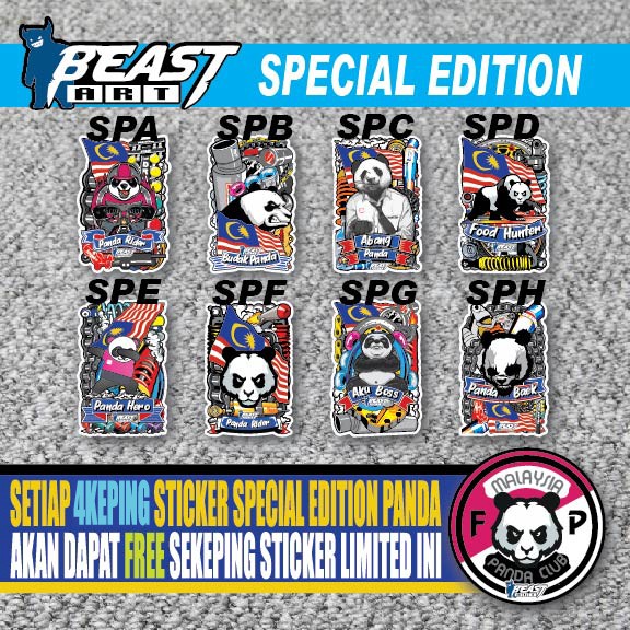 THAILOOK PANDA RIDER STICKER / STICKER RIDER PANDA THAILOOK | Shopee ...