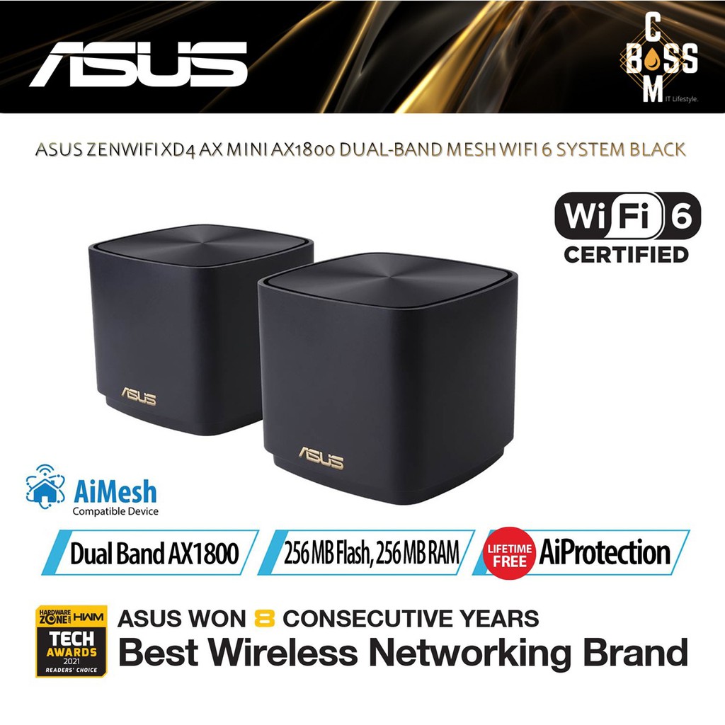 ASUS ZenWiFi XD4 AX Mini Mesh WiFi 6 (1 Nodo) - Copertura Fino A 180 M², Fino A 25+ Dispositivi, Setup Facile, Bianco
