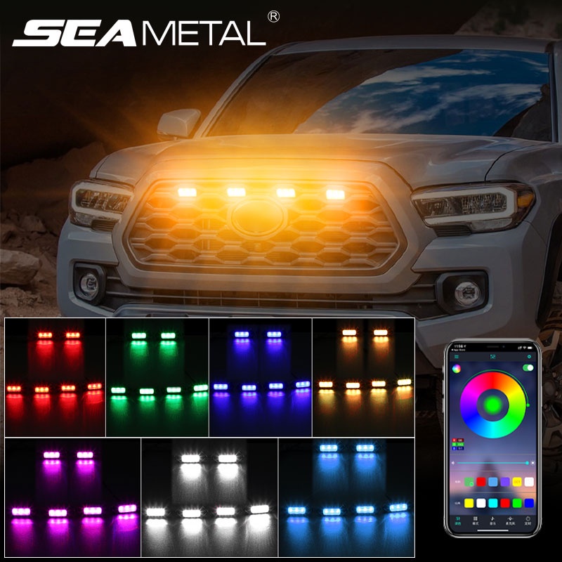Car Front Grille LED Lights for OffRoad Pickup SUV Burst Flashing