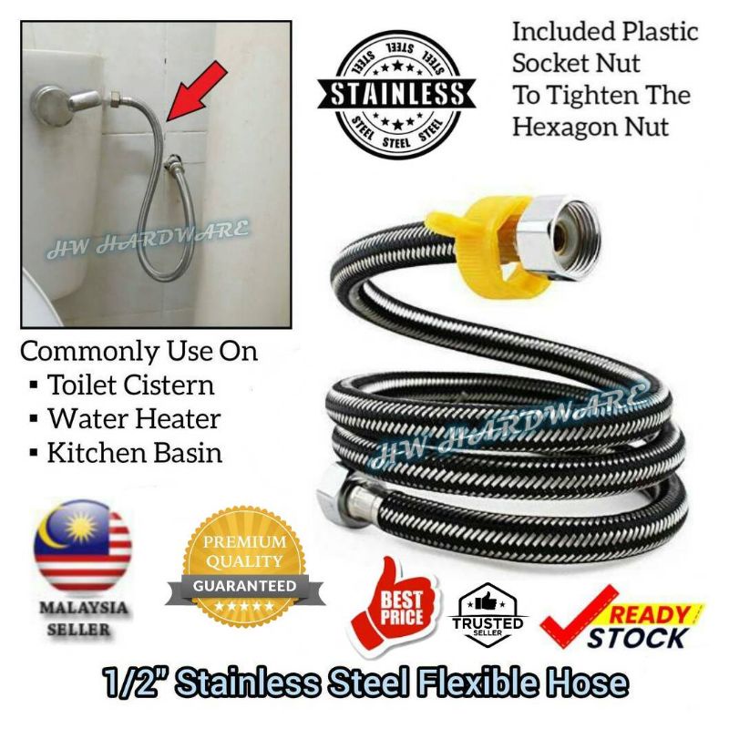 Stainless Steel Flexible Hose For Water Heater , Basin Bibtap , And ...