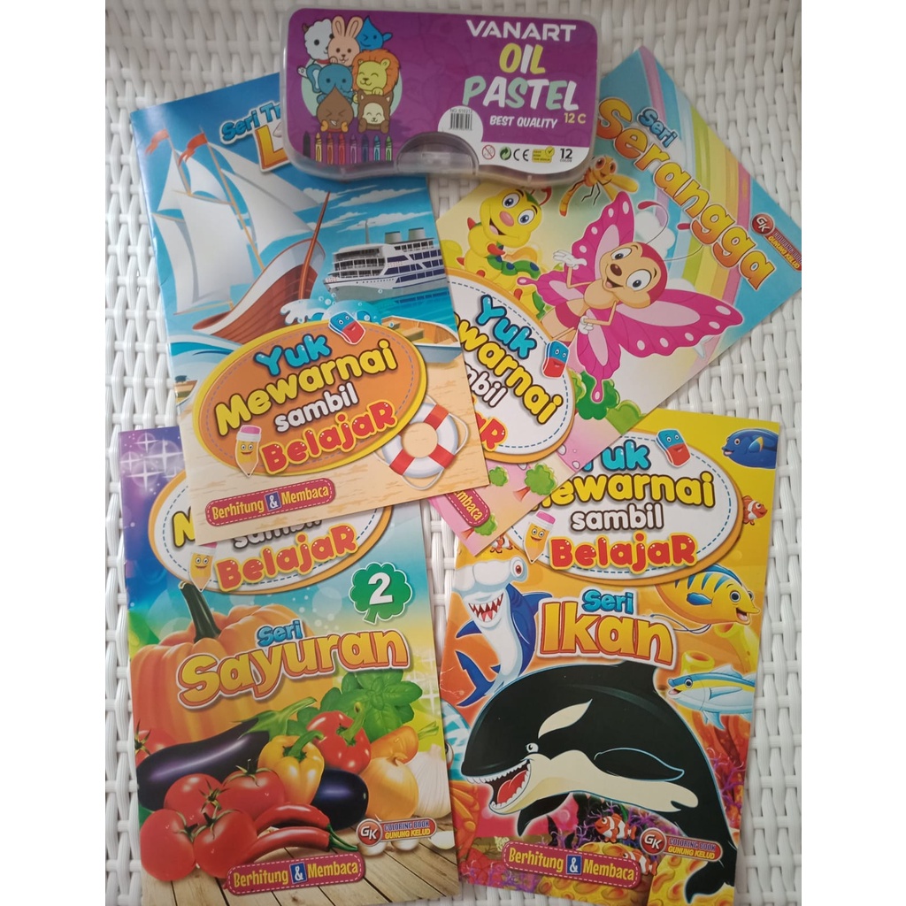 (4Coloring Book+1 CRAYON) IDEAL Coloring Package/Coloring Package ...