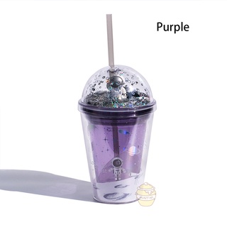 Ins Double Layer Tumbler Water Drinking Cup With Straw Bottle Cute  Colourful Reusable Plastic Gift Present Hadiah - Temu