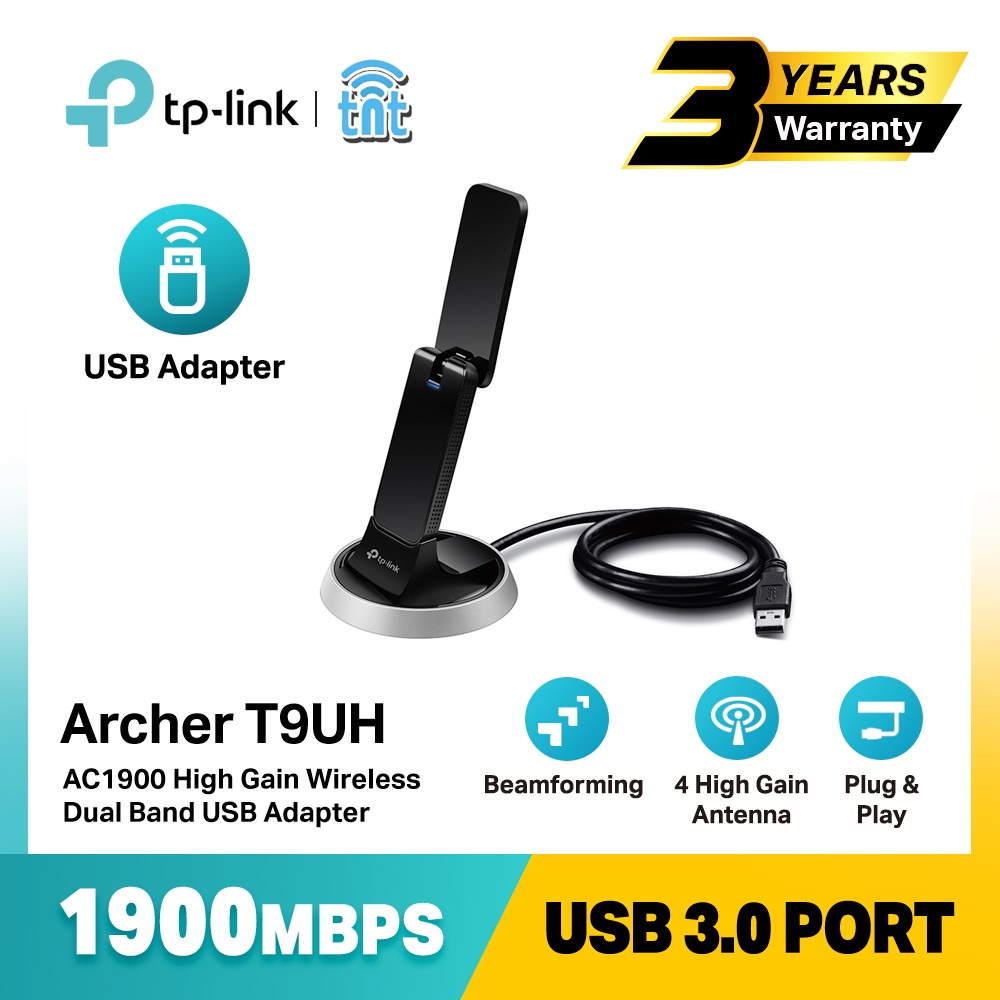 Tp-Link Archer T9UH Ac1900 Wireless 5Ghz High Gain Dual Band Wifi USB ...