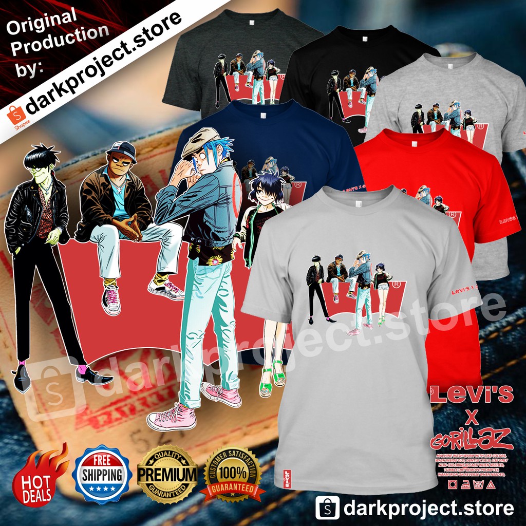 Gorillaz X Levis Original Super Premium Available Big Size 4XL 5XL