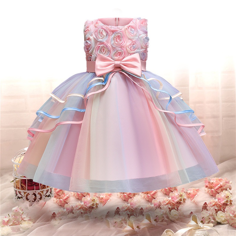 NNJXD Kids Flower Dress For Girls Elegant Wedding Princess Dress ...