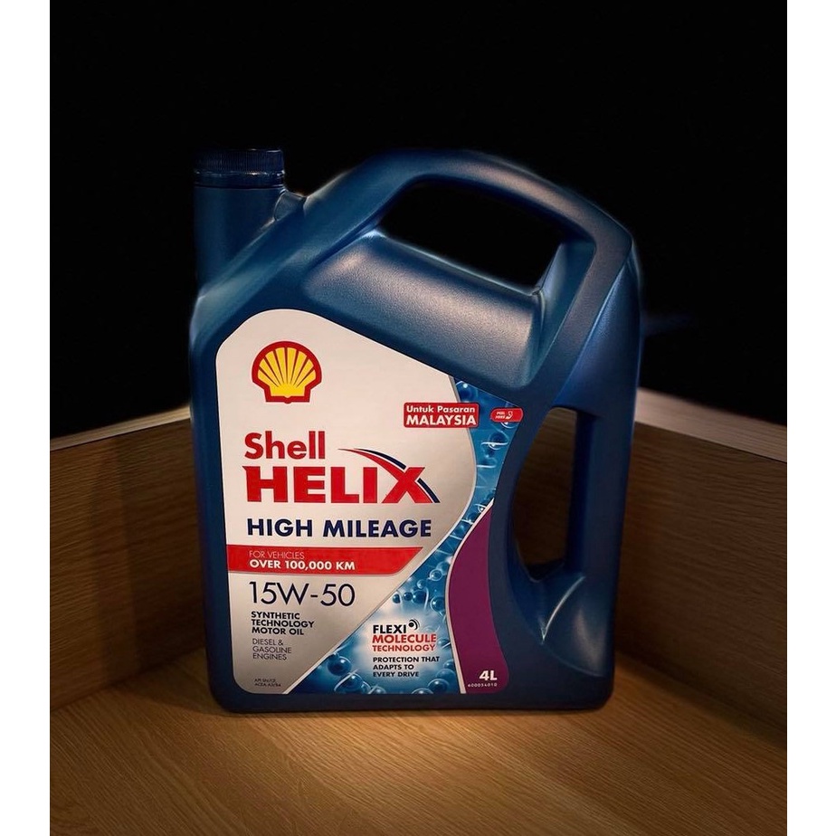 Shell Helix High Mileage (Buy 4 Free 1) Lubricant Engine Oil (Minyak ...