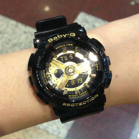 Watch Casio BABY G BA110 1 BLACK GOLD ORIGINAL Shopee Malaysia