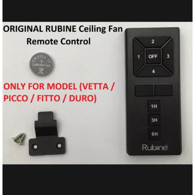 Rubine Remote control ceiling fan for Vetta/Picco/Fitto/Duro Shopee