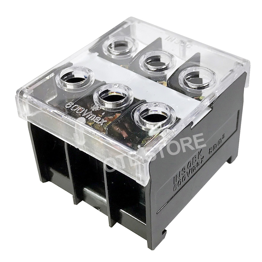 IN30SBK + IN30C 50A 3POLE DIN RAIL TERMINAL BLOCK WITH COVER | Shopee ...