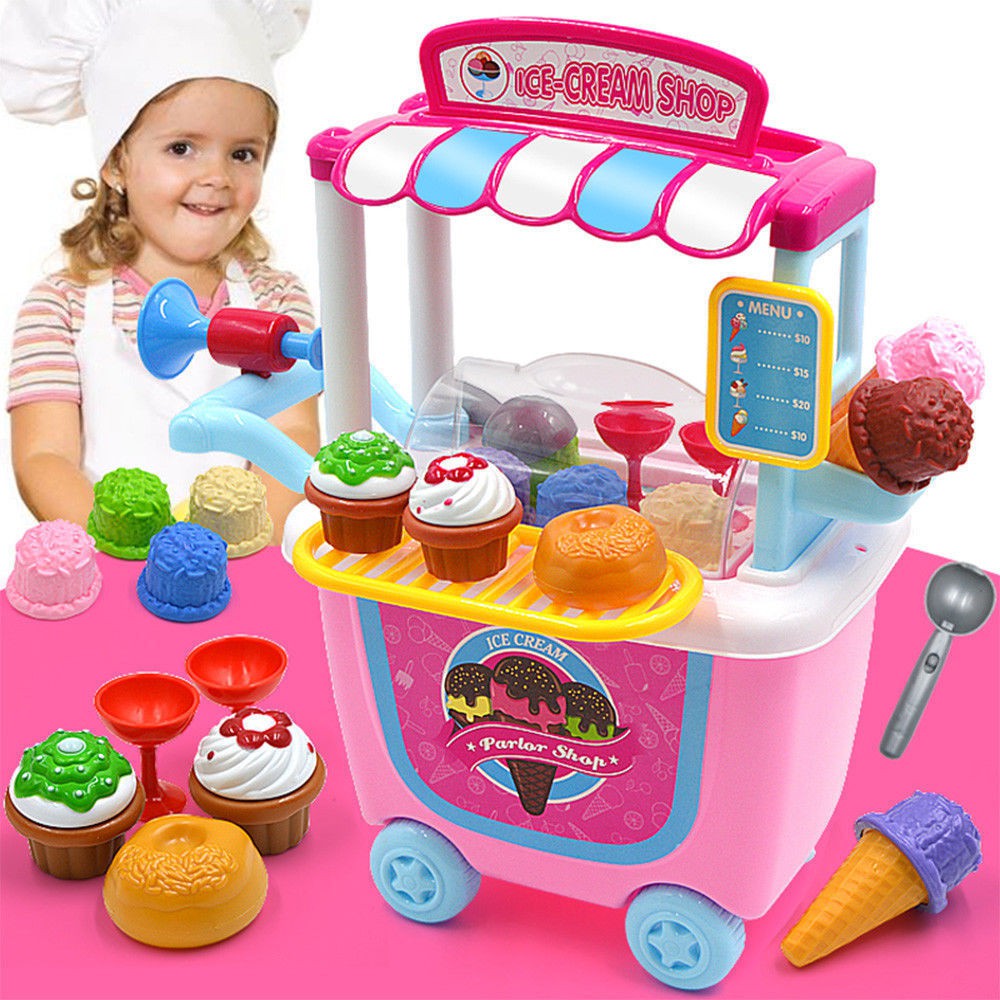 CUTE Troli Aiskrim Comel Kids Trolley Ice Cream Shop Candy Cart ...