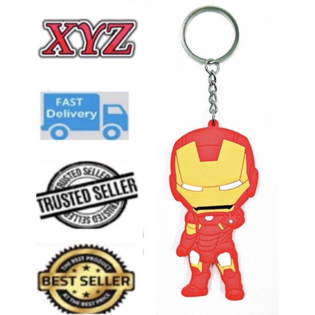 Marvel Avengers Ironman Silicon Keychain (100% Ready Stock Fast Postage ...