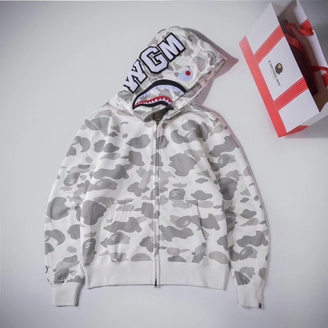 A Bathing Ape Bape Shark 1st Camo white Hoodie