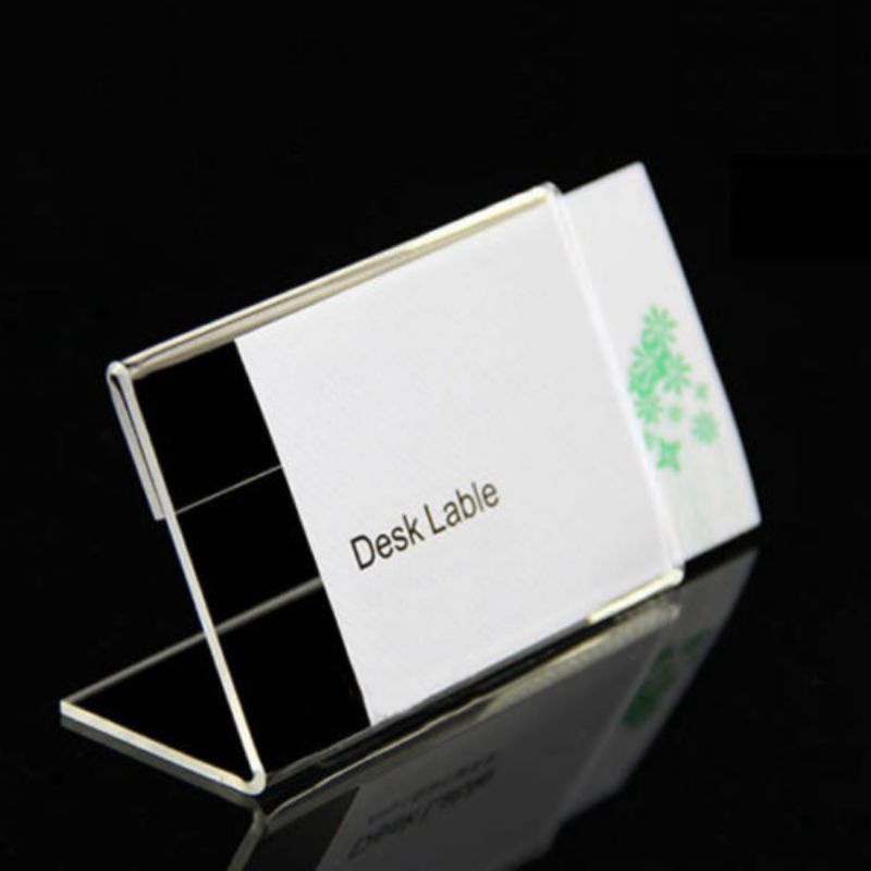 10pcs Plastic Transparent Display Stand Desk Sign Label Frame Price Tag ...