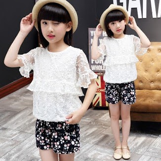 Aeris Lace Kids Shorts Set