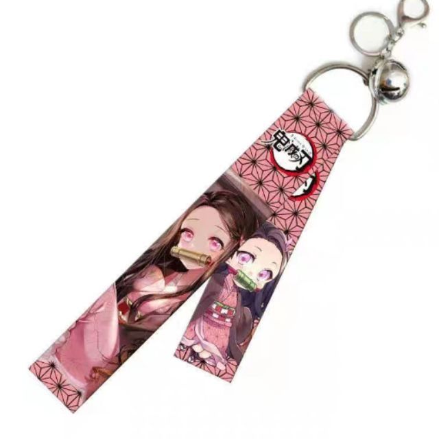 Kimetsu no Yaiba Anime Bell Ribbon Strap Keychain | Nezuko Kamado